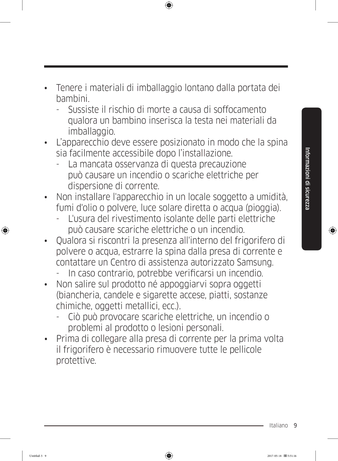 Samsung RB38K7998S4/EF, RL37J501MSA/EG, RB38M7998S4/EF manual Italiano  